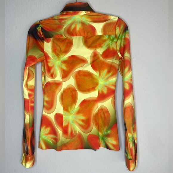 NWOT Louisa Ballou Ssense Orange Button Down Shirt Size XS - Picture 4 of 6